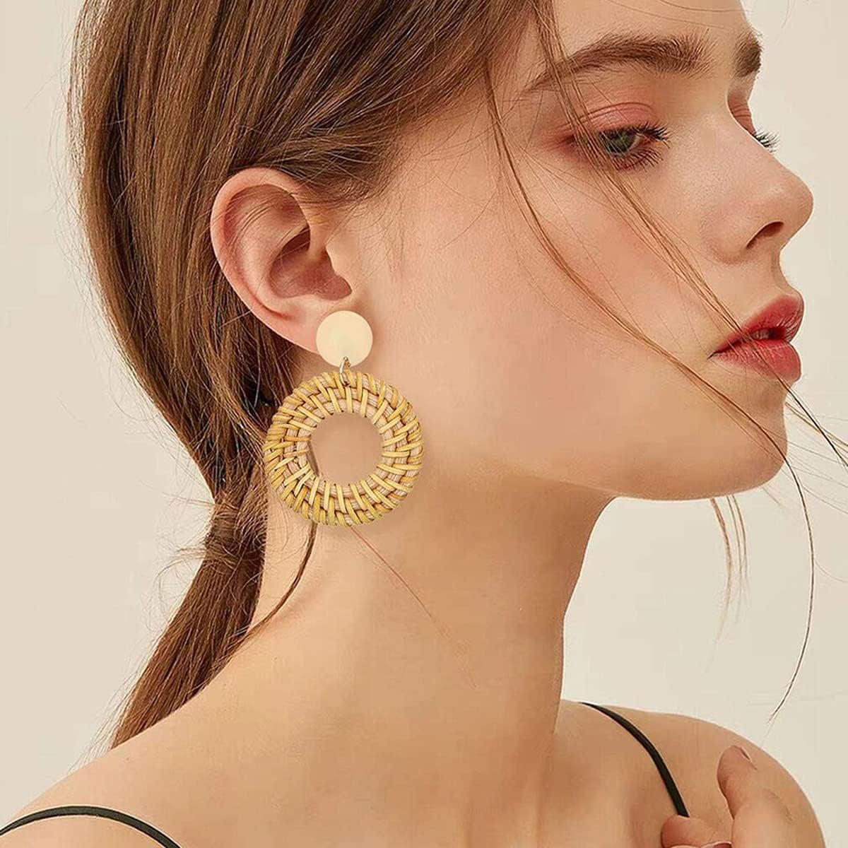 16 Pairs Boho Statement Earrings for Women- Summer Beach Acrylic Rattan Earrings