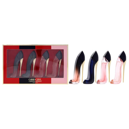 Good Girl Perfume for Women Mini Gift Set Splashes EDP 0.24 Ounce | Includes Good Girl, Very Good Girl, Good Girl Blush & Good Girl Very Elixir, Designer Sampler, Travel Size