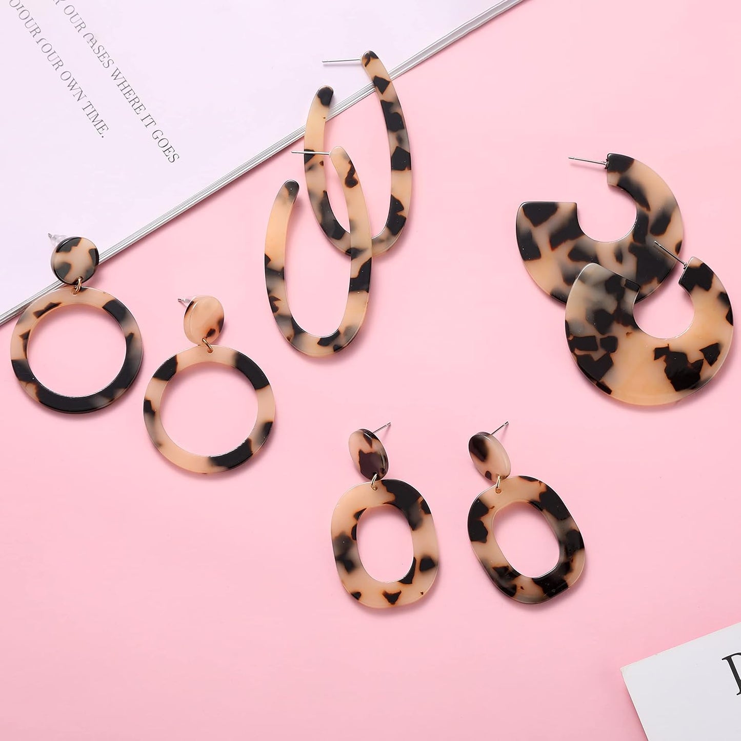16 Pairs Boho Statement Earrings for Women- Summer Beach Acrylic Rattan Earrings
