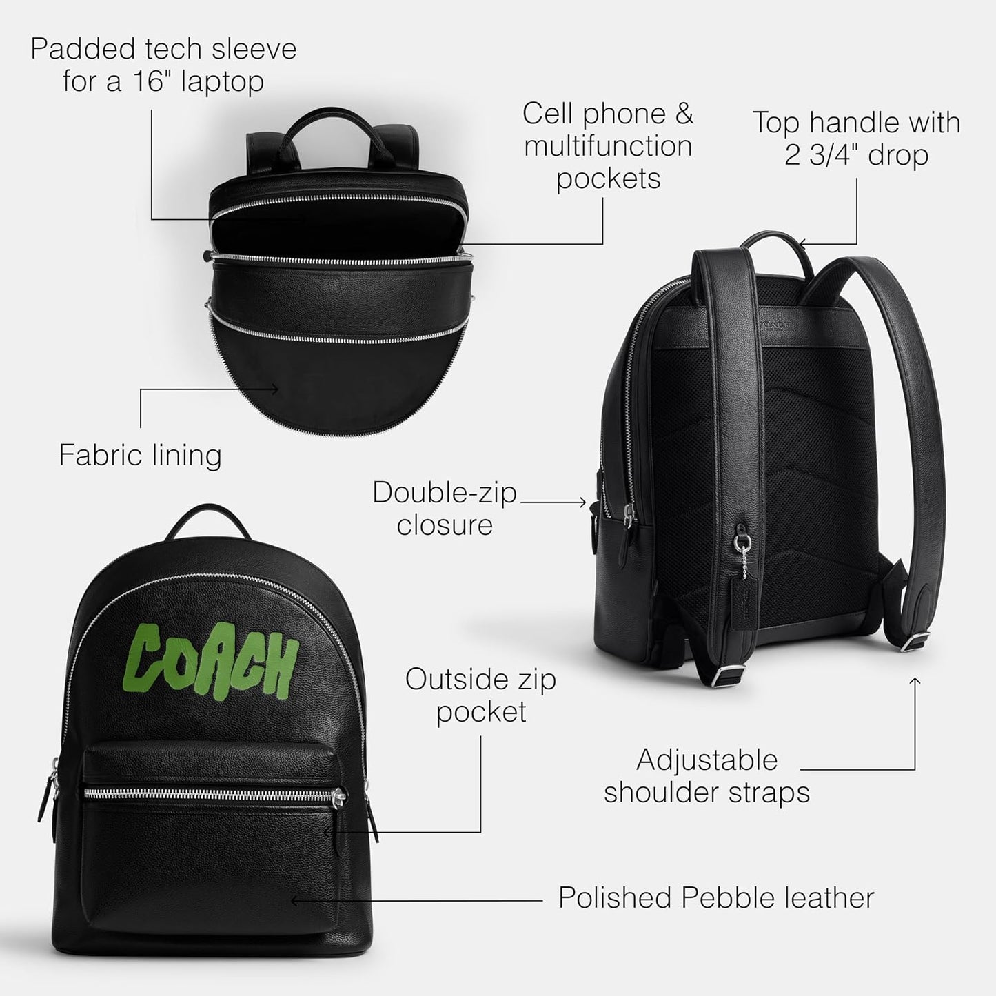 Coach Charter Backpack in Rad Coach Logo